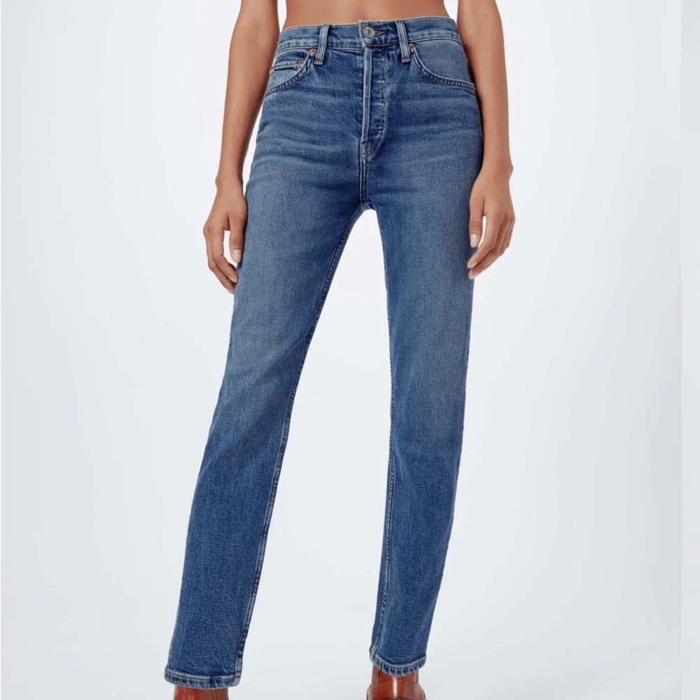 Re/Done Comfort Stretch High Rise Ankle Crop Jeans